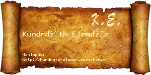 Kundráth Elemér névjegykártya